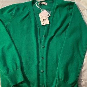 Green cardigan